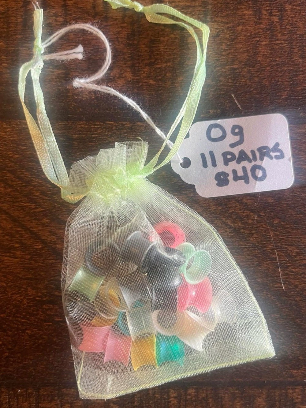 Assorted Color Ear Tunnels Plugs in Sheer Organza Bag